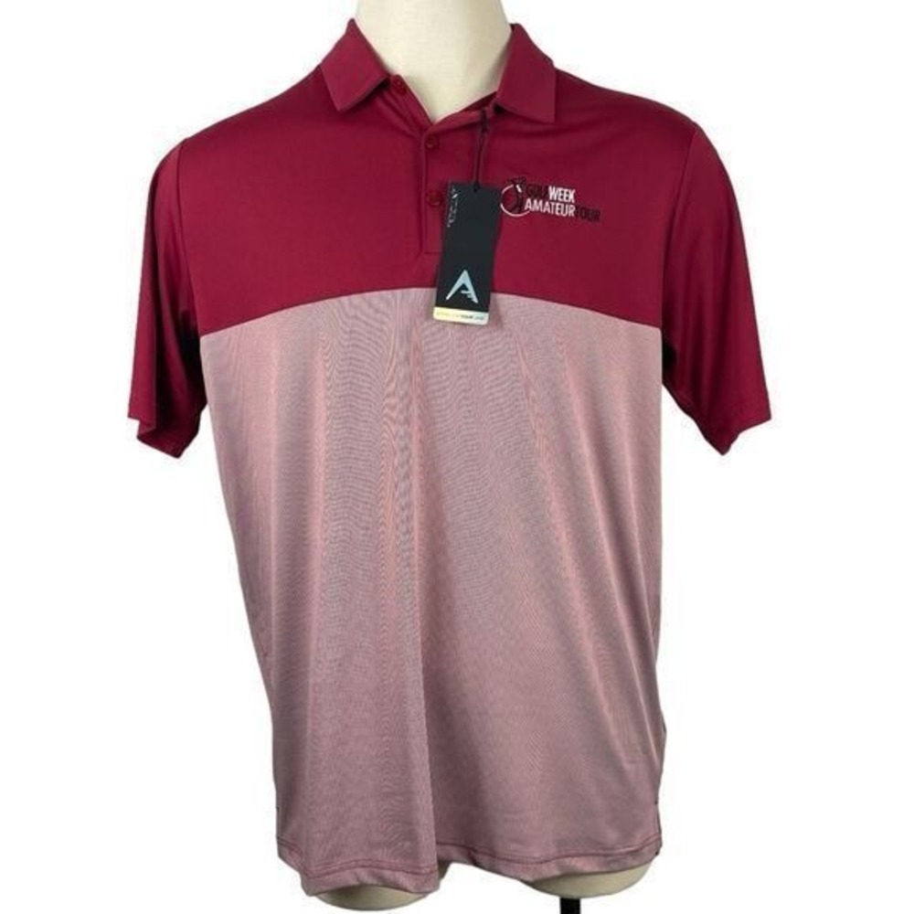 NEW Antigua Men's Polo Stretch Fabric Golf Week Amatuer Tour Polo Large - Picture 1 of 5